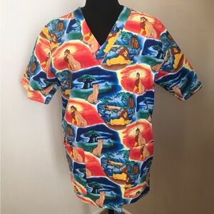 DISNEY THE LION KING & NALA SCRUB TOP SIZE S